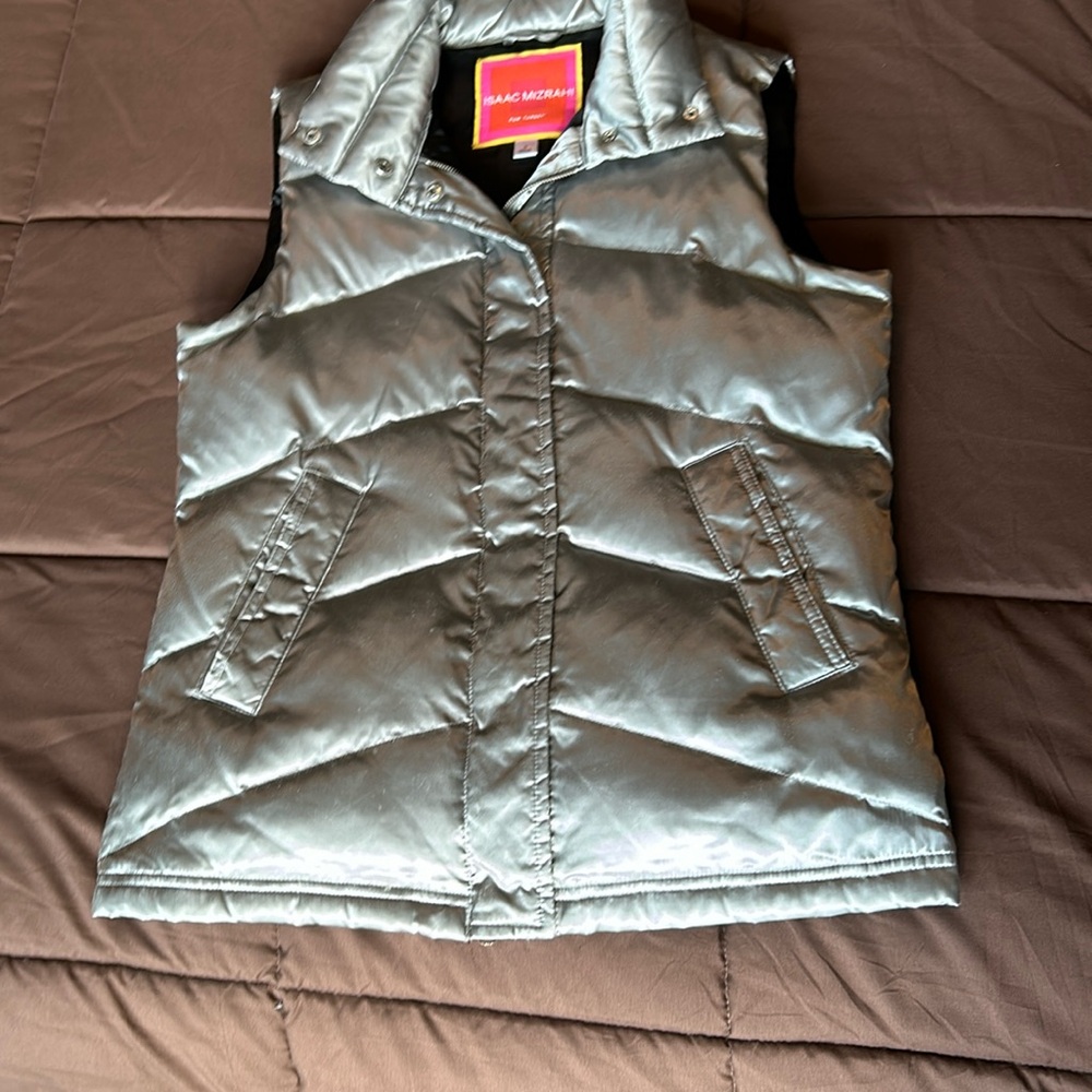 silver puffer vest